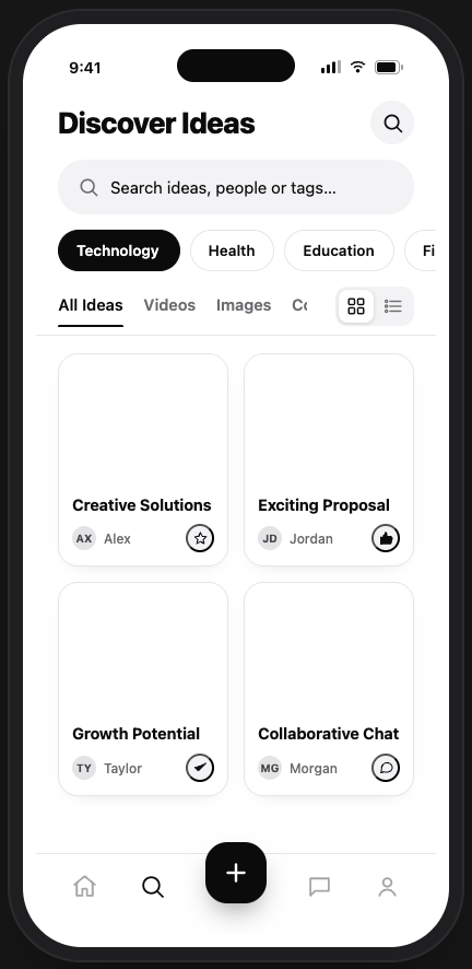Discover screen